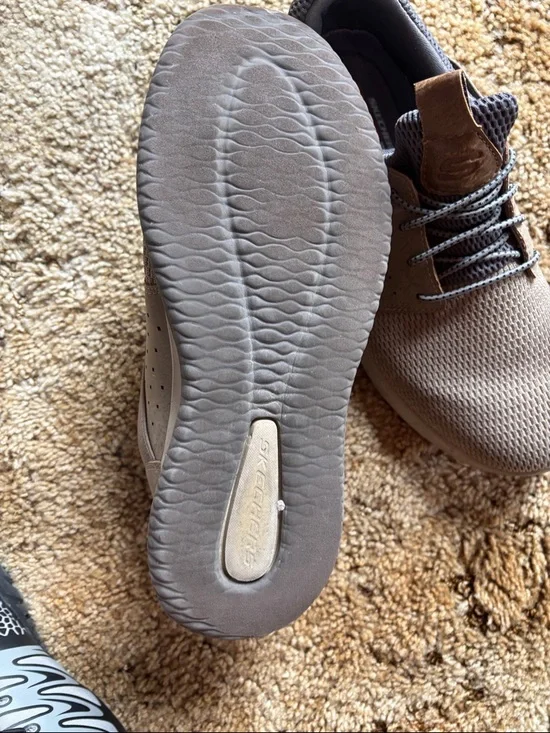Skechers Men's Taupe Knit Casual Sneakers - Picture 3 of 4